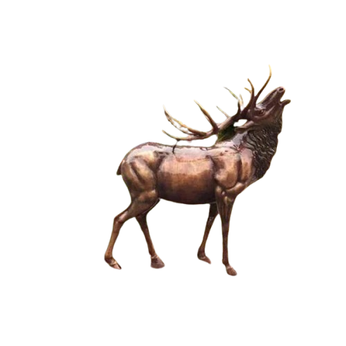 Garden Yard Decor Bronze Elk Statue Life Size Model # MSC1238