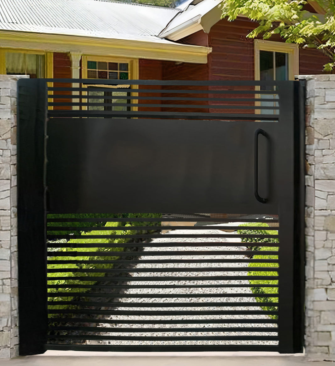 Gorgeous Iron Rod Design Metal Side Walk Gate | Custom Fabrication Metal Back Yard Gate | Made in Canada – Model # 309-Taimco