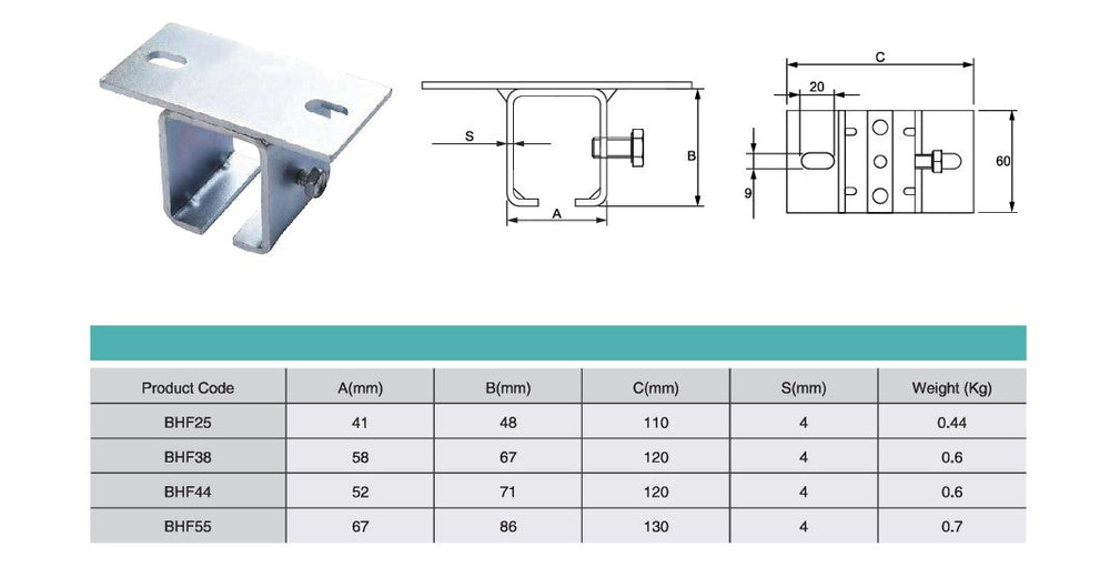 Hanging Gate Roller Channel Bracket Wall Mount | Carriage the Gate Hanging Wheel - Model # BHF ( Pack of 100 ) F-Taimco