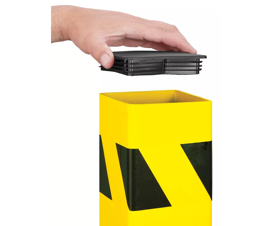 Heavy-Duty Square Bollards - Steel Yellow - Powder Coted - Model BOLL2568-Taimco