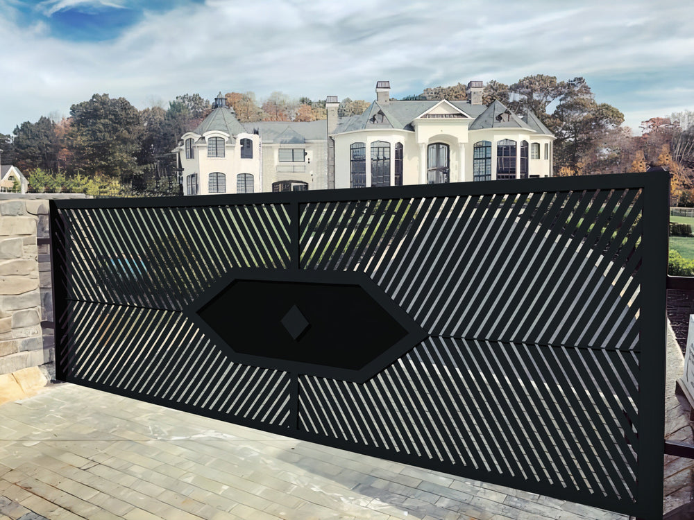 Herringbone Weave Steel Driveway Gate | Model # 160-Taimco