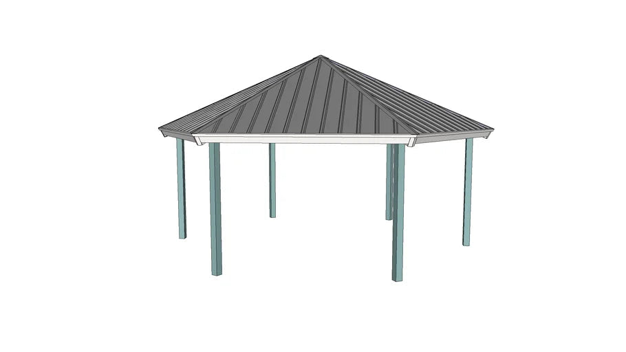 Hexagon One Tiers Steel Structure Park Gazebo | Model # GAZH1T-Taimco
