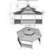 Hexagon Three Tiers Steel Structure Park Gazebo | Model # GAZH3T-Taimco