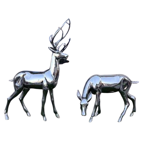 High-Polished Outdoor Stainless Steel Deer Sculpture Model # MSC1254