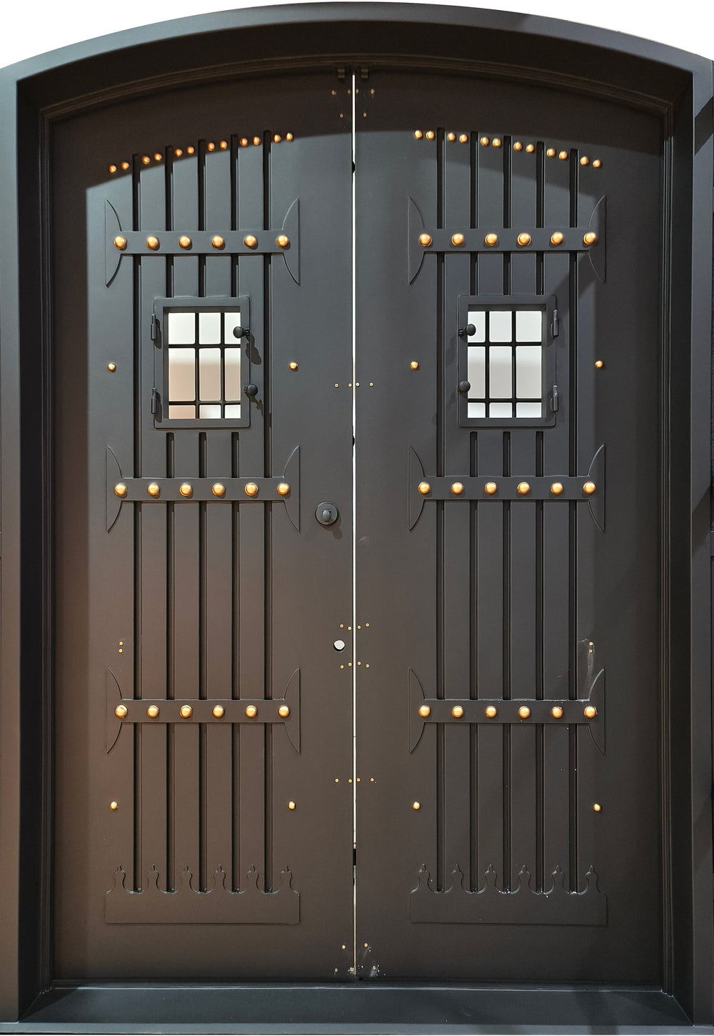 Historical Castle Iron Door | Arch Top With kickplate | Model # IWD 1058-Taimco