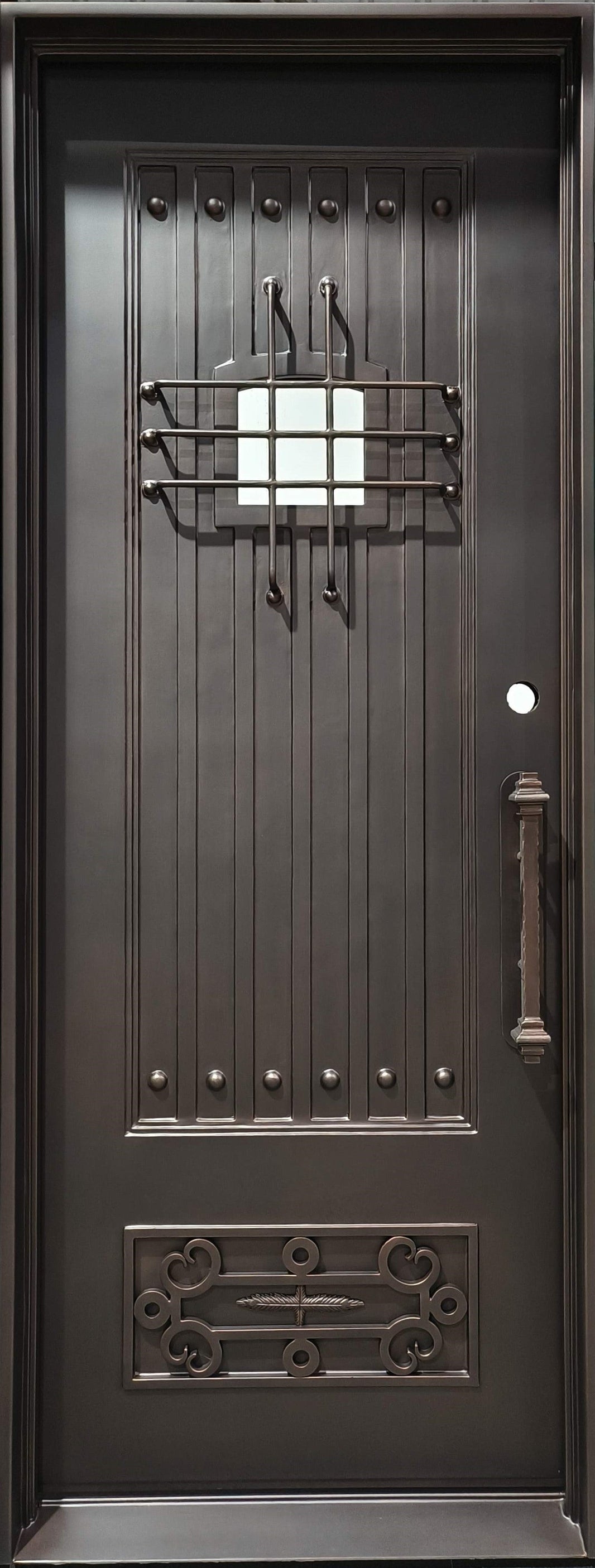 Historical Secured Barn Style Iron Door | Square Top | Model # IWD 1045-Taimco