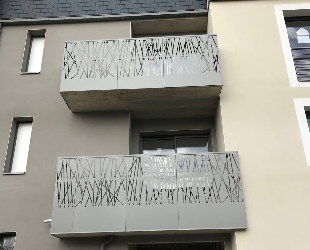 Inspiring Apartments Balcony Plasma Cut Mild Steel Panels | Railing decorative Balcony Panels | Plasma Modern Design Panels | Made In Canada | Model # DRP994-Taimco