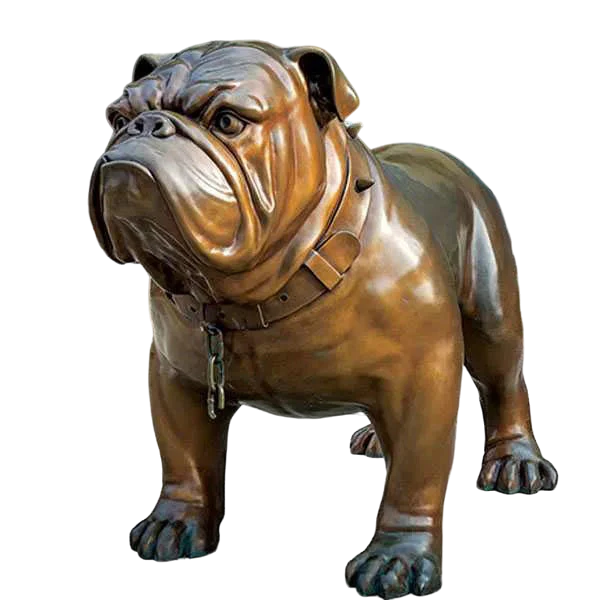 Large Antique Bronze Bulldog Statue Modern Garden Dog Sculpture Model # MSC1255