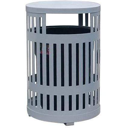 Large Garden Steel Straps Top Tray Trash Bin | 34 Gallon - Model WR207-Taimco