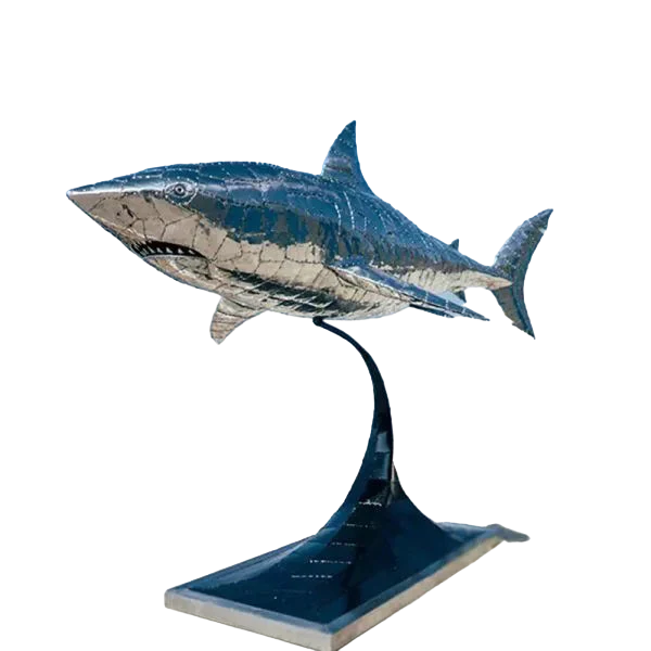 Large Metal Great White Shark Sculpture Modern Art Design Model # MSC1262