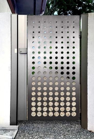 Laser Cut Artistic Circle Design Metal Yard Gate | Custom Fabrication Metal Garden Gate| Made in Canada – Model # 807-Taimco