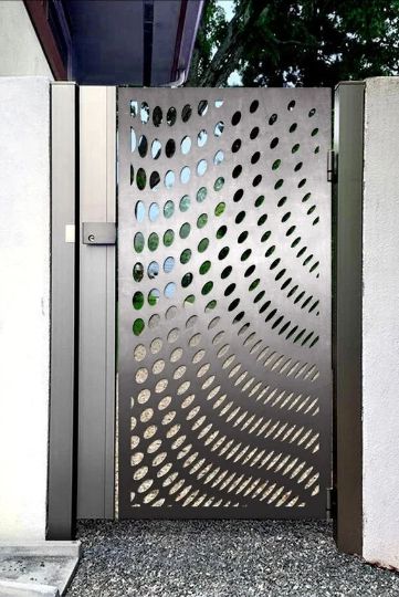 Laser Cut Artistic Circular Design Metal Yard Gate| Modern Fabrication Metal Garden Gate | Made in Canada – Model # 805-Taimco