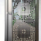 Laser Cut Artistic Geometric Doodle Square Design Metal Pool Gate| Modern Fabrication Iron Garden Gate | Made in Canada – Model # 734-Taimco