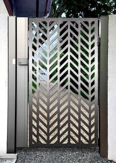 Laser Cut Artistic Leaf Pattern Design Metal Garden Gate | Custom Fabrication Metal Yard Gate| Made in Canada – Model # 815-Taimco