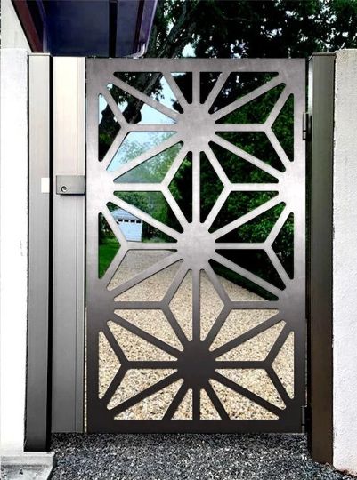 Laser Cut Artistic Star Design Metal Back Yard Gate | Modern Fabrication Metal Garden Gate| Made in Canada – Model # 787-Taimco