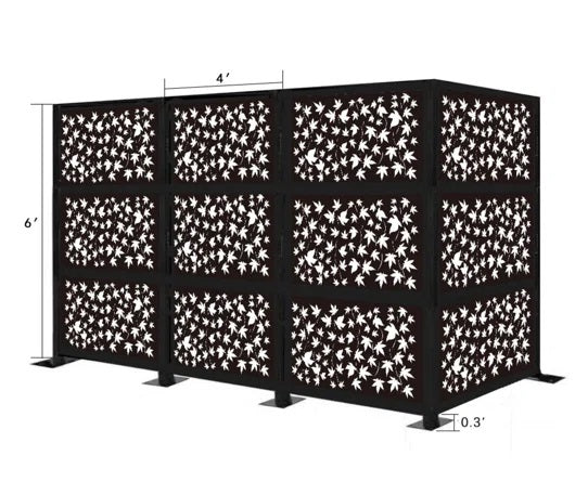 Laser Cut Diamond Design Metal Privacy Panel | Custom Fabrication Fabulous Metal Art Partition Screen | Made in Canada– Model # PP608-Taimco