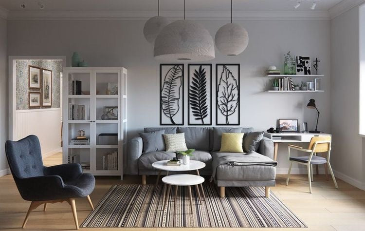 Leaf Metal Mural, Metal Wall Art - Leaf Silhouette Wall Sculpture | Laser Cut Art | Made in Canada - Model # WD905-Taimco