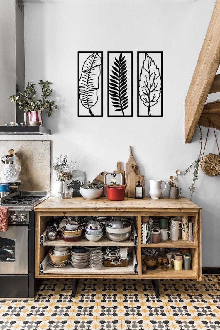 Leaf Metal Mural, Metal Wall Art - Leaf Silhouette Wall Sculpture | Laser Cut Art | Made in Canada - Model # WD905-Taimco