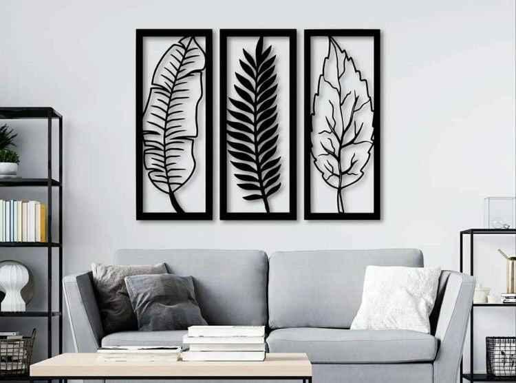 Leaf Metal Mural, Metal Wall Art - Leaf Silhouette Wall Sculpture | Laser Cut Art | Made in Canada - Model # WD905-Taimco