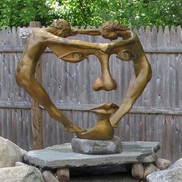 Life-Size Abstract Bronze Two-Figure Together Statue Model # MSC1330-Taimco