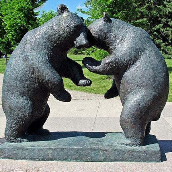 Life Size Bronze Bear Statue Square Decoration Model # MSC1269-Taimco