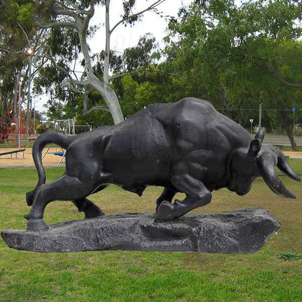Life Size Bronze Ornamental Charging Bull Statue for Lawn Decor Model # MSC1270-Taimco