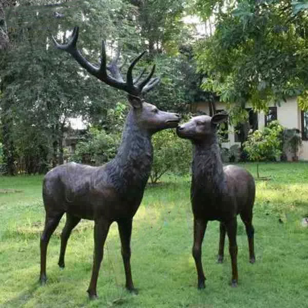 Life Size Bronze Outdoor Deer Statues for Garden Decor Model # MSC1276-Taimco
