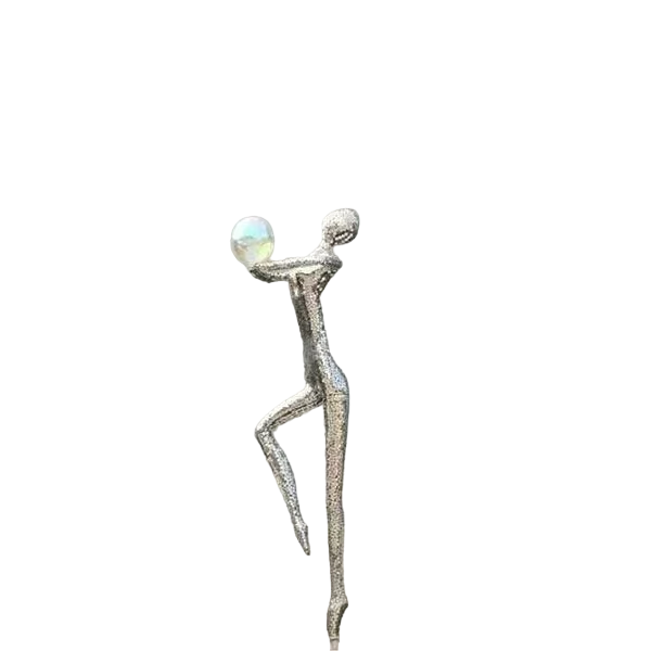 Life-Size Female Stainless Steel Statue for Outdoor Garden Model # MSC1334