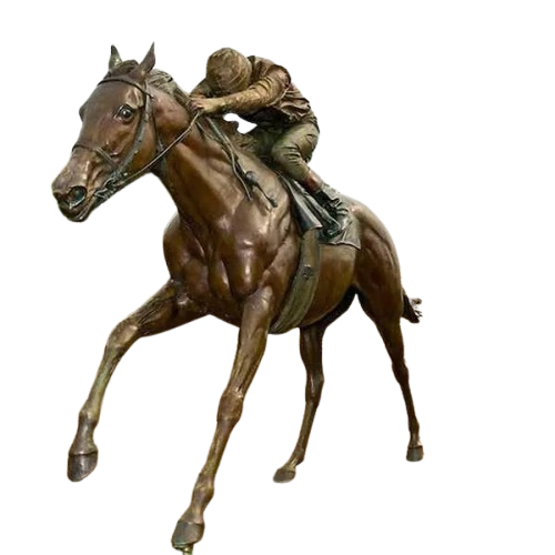 Life-Size Outdoor Bronze Racing Horse Sculpture Model # MSC1299