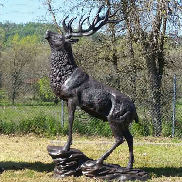 Life Size Outdoor Bronze Standing Reindeer Statue Garden Decor Model # MSC1288-Taimco