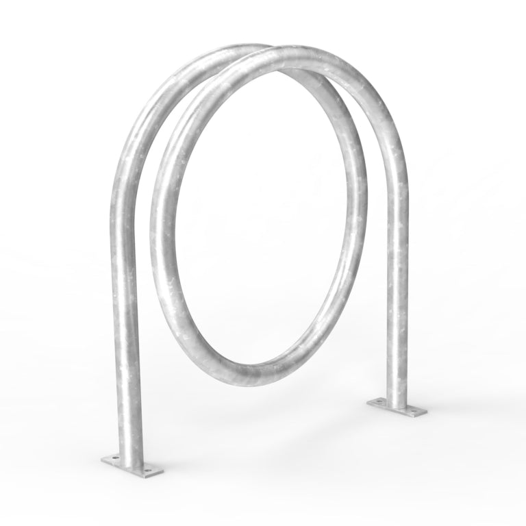 Loop to Loop Cycle Stand | O Ring Cycle Stand 2 Bike Capacity | Double Sided | Inground Mount | Model # BR2343-Taimco