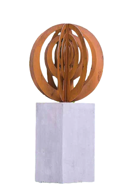 Luna Rings Sculpture - Outdoor and Indoor Sculpture - Metal Art Decorative Peace | Metal Art Accent - Model # MA1159