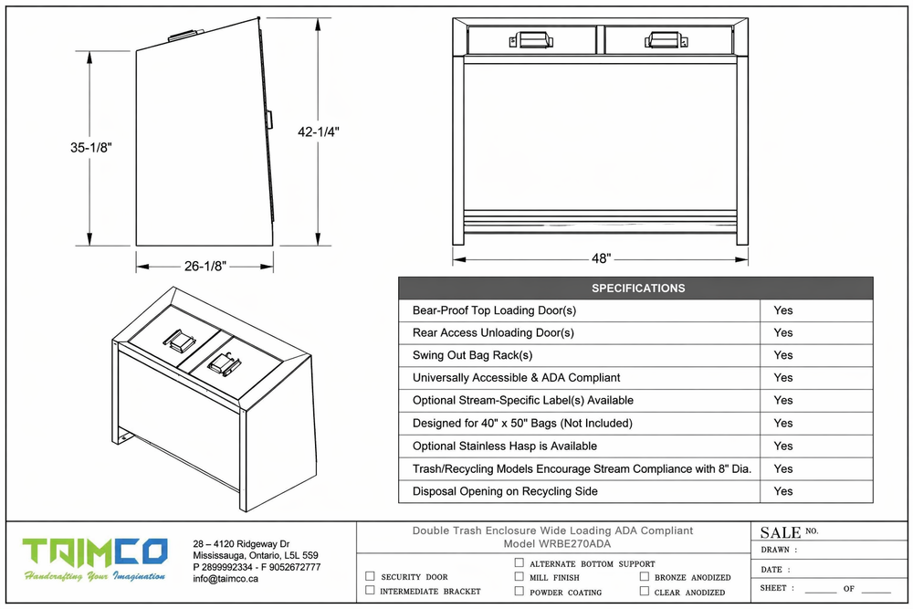 TAIMCO red steel tool box designed for industrial and workshop storage.