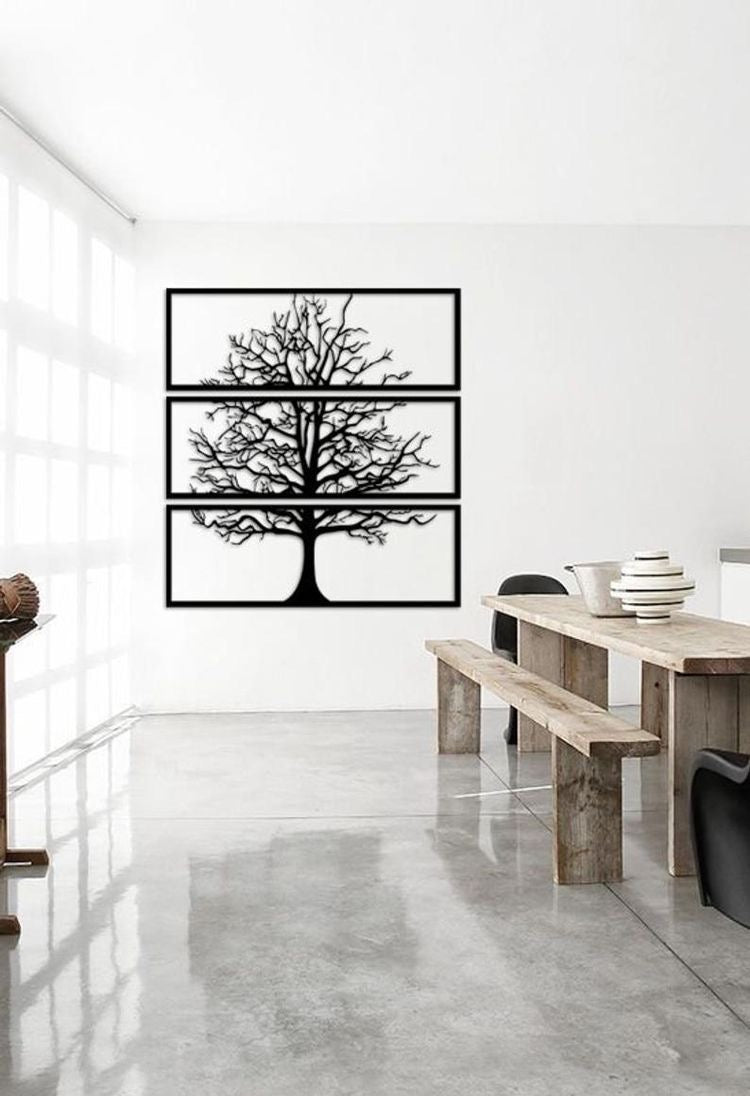 Metal Tree Wall Decor Set - 3 Piece | Laser Cut Art | Made in Canada - Model # WD906-Taimco