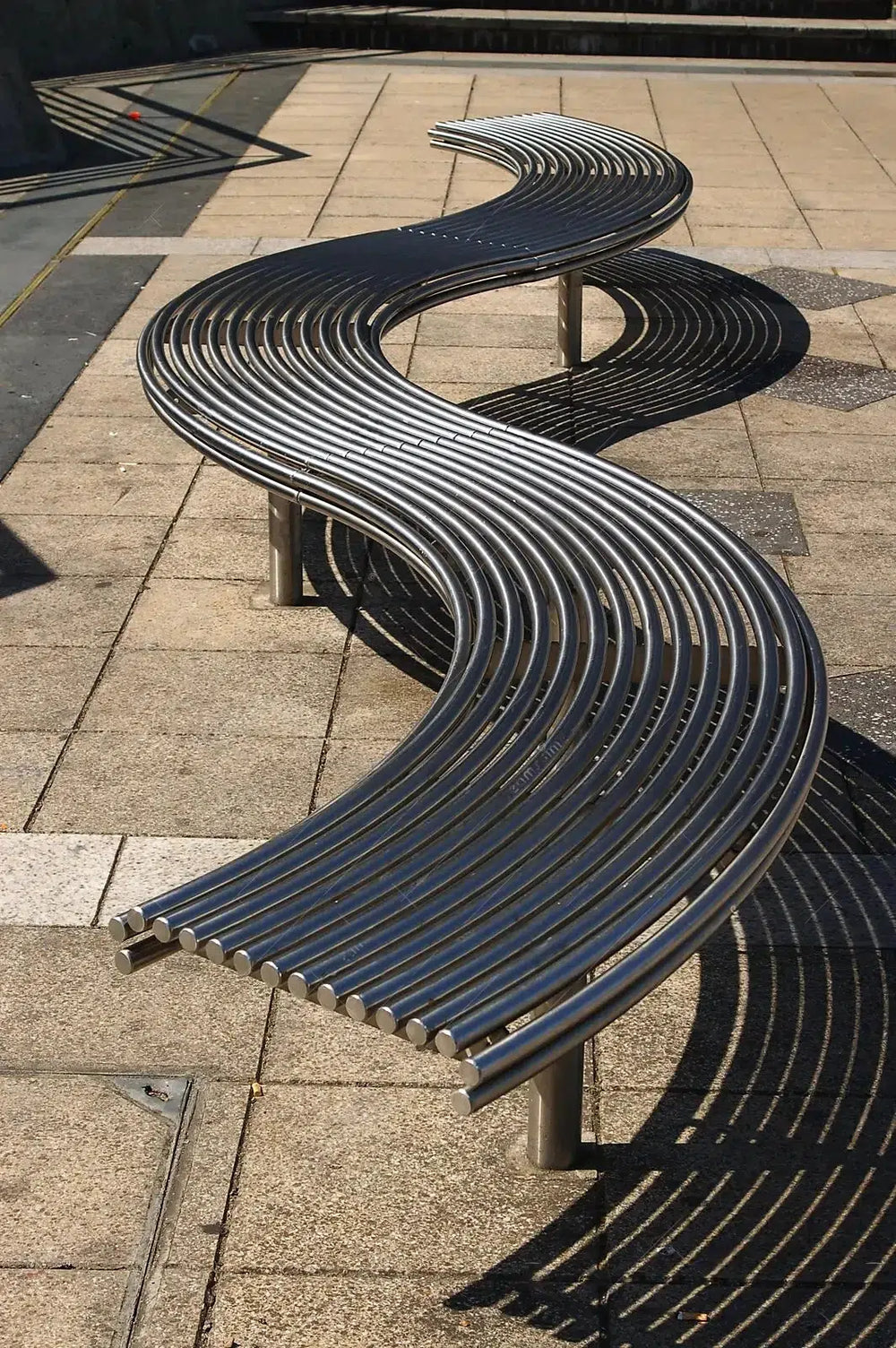 Metal Waves Outdoor Bench | Model COLL1700-Taimco