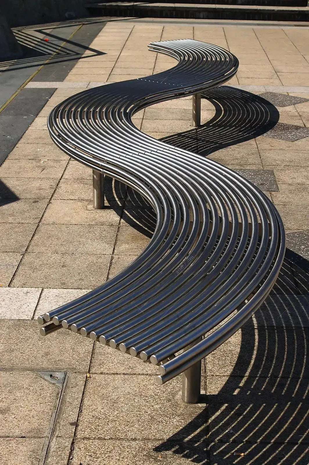 Metal Waves Outdoor Bench | Model COLL1700-Taimco