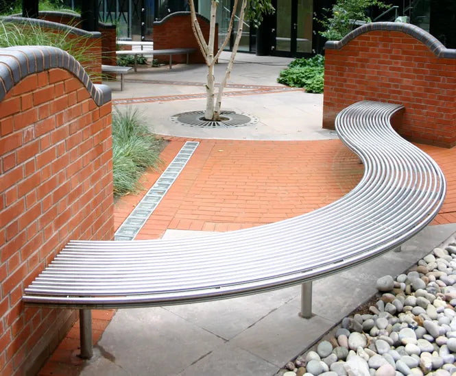 Metal Waves Outdoor Bench | Model COLL1700-Taimco