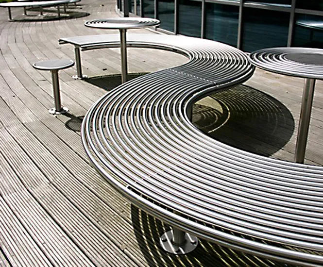 Metal Waves Outdoor Bench | Model COLL1700-Taimco