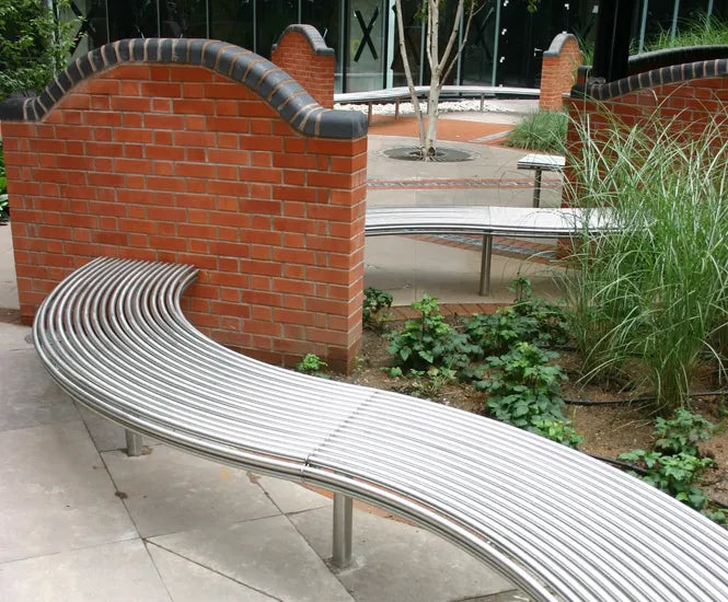 Metal Waves Outdoor Bench | Model COLL1700-Taimco