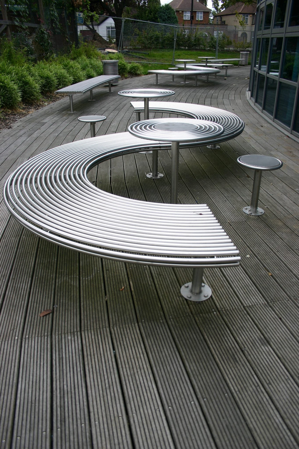 Metal Waves Outdoor Bench | Model COLL1700-Taimco