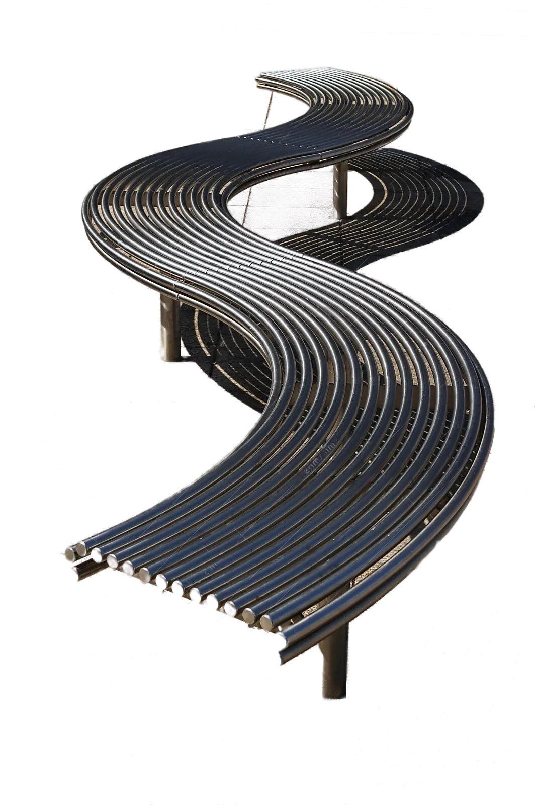 Metal Waves Outdoor Bench | Model COLL1700-Taimco