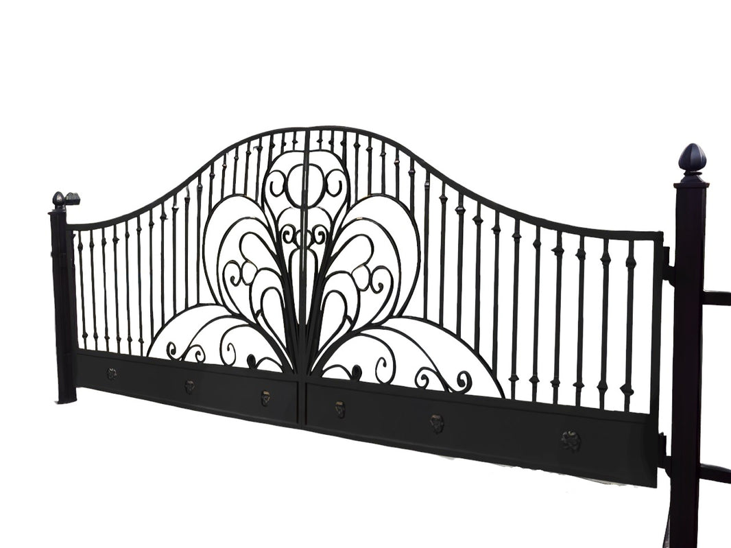 Modern & Stylish Symmetrical Doodle Design Driveway Gate | Custom Fabrication Heavy Duty Entrance Gate | Made in Canada – Model # 202