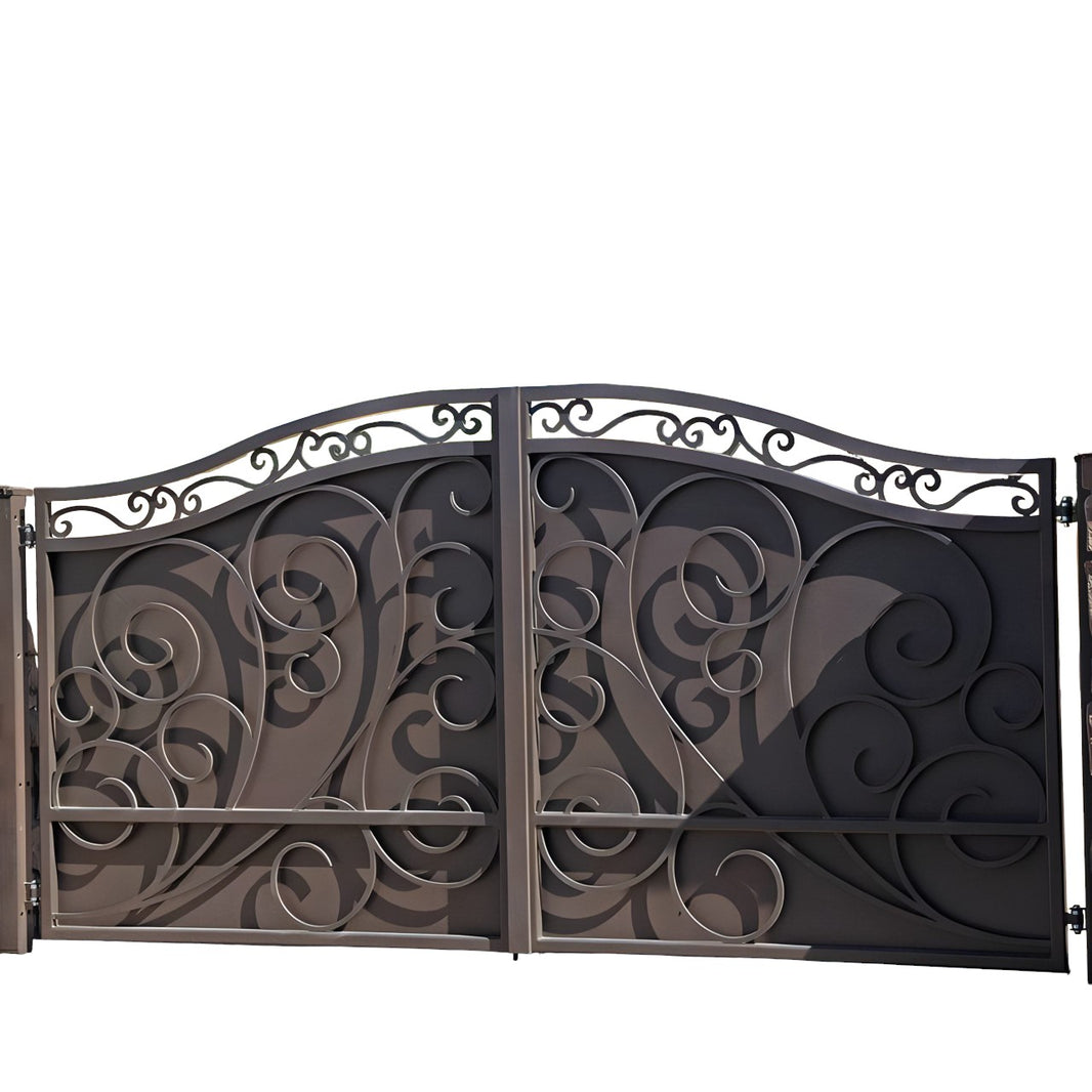 Modern Artistic Emboss Work Block Metal Driveway Gate | Custom Fabricated Metal Entry Gate | Made in Canada – Model # 142