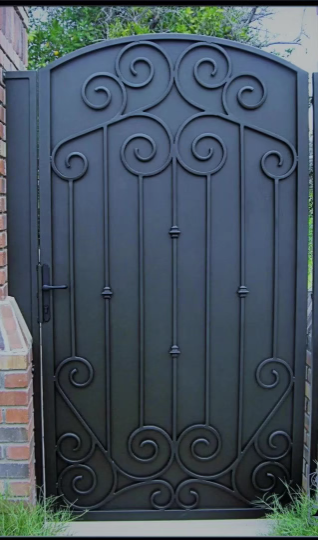 Modern Doodle Art Design Metal Garden Gate | Custom Fabrication Iron Fence Yard Gate | Made in Canada – Model # 347-Taimco