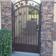 Modern Fence & Arch Leaves Metal Side Walk Gate | Custom Fabrication Metal Back Yard Gate | Made In Canada – Model # 027-Taimco