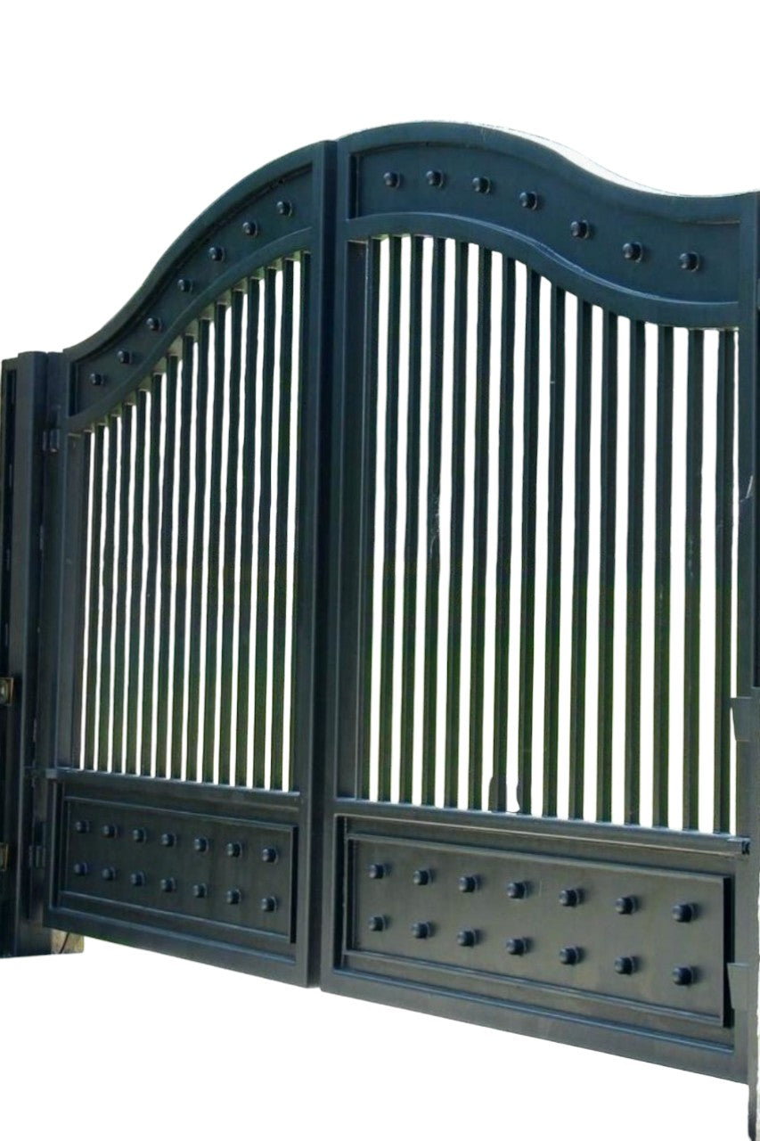 Modern Fence Design Steel Driveway Gate| Custom Fabrication Heavy Duty Metal Entrance Gate |Made in Canada – Model # 194