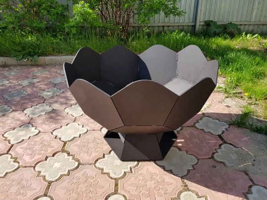 Modern Half Sphere Hexagonal Design Outdoor Fire Pit | Classic Custom Fabrication Wood Burning Fire Pit | Made in Canada – Model # WBFP643-Taimco