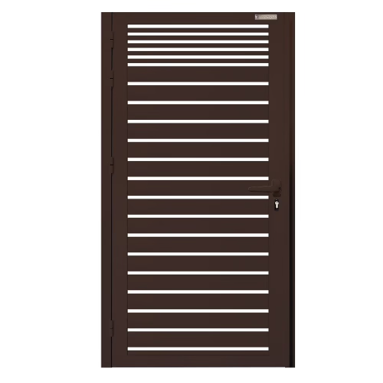 Modern Horizontal Pattern Metal Side Yard Gate| Stunning Custom Fabrication Metal Garden Gate |Made in Canada– Model # 049-Taimco