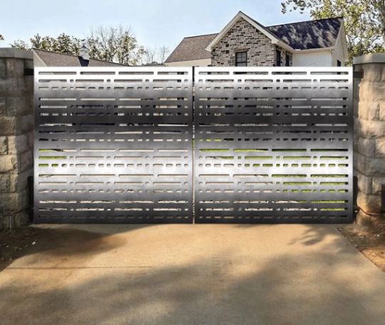 Modern Laser Cut Artistic Design Metal Back Yard Gate| Custom Fabrication Metal Yard Gate| Made in Canada – Model # 754-Taimco