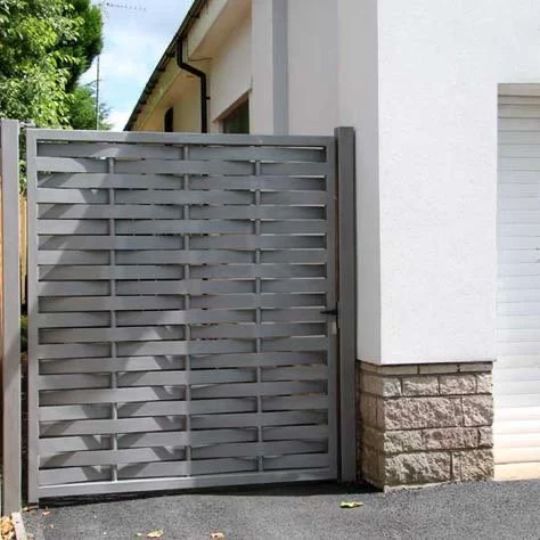 Modern Laser Cut Intricate Design Metal Yard Side Gate| Custom Fabrication Iron Garden Gate| Made in Canada – Model # 842-Taimco
